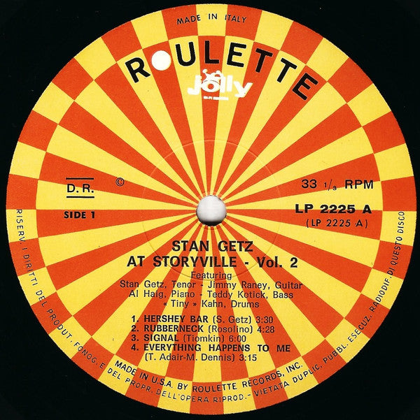 Stan Getz - At Storyville Volume II (Vinyl, LP, Album, Reissue) Very Good (VG) / Very Good Plus (VG+)