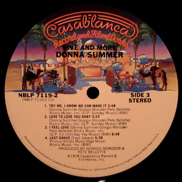 Donna Summer - Live And More (2xVinyl, LP, Album, Stereo) Very Good Plus (VG+) / Very Good (VG)