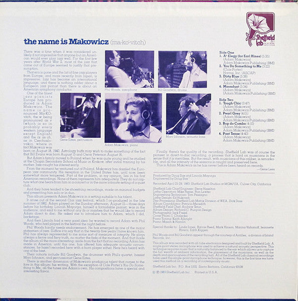 Adam Makowicz - The Name Is Makowicz (Ma-kó-vitch) (Vinyl, LP, Album) Very Good Plus (VG+) / Very Good Plus (VG+)