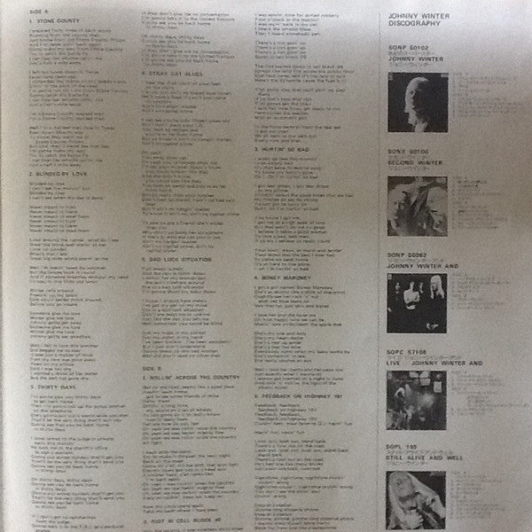 Johnny Winter - Saints & Sinners (Vinyl, LP, Album) Very Good Plus (VG+) / Very Good Plus (VG+)