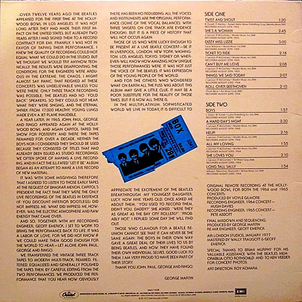 The Beatles - The Beatles At The Hollywood Bowl (Vinyl, LP, Album, Repress) Near Mint (NM or M-) / Very Good Plus (VG+)
