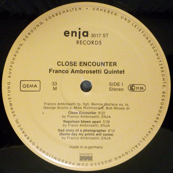 Franco Ambrosetti Quintet - Close Encounter (Vinyl, LP, Album, Stereo) Very Good Plus (VG+) / Very Good Plus (VG+)