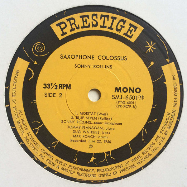 Sonny Rollins - Saxophone Colossus (Vinyl, LP, Album, Reissue, Mono)