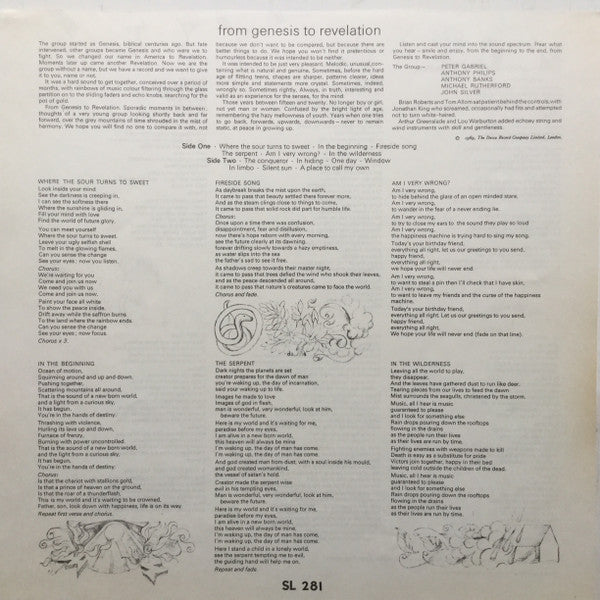 Genesis - From Genesis To Revelation (Vinyl, LP, Album, Reissue, Stereo) Very Good Plus (VG+) / Good Plus (G+)