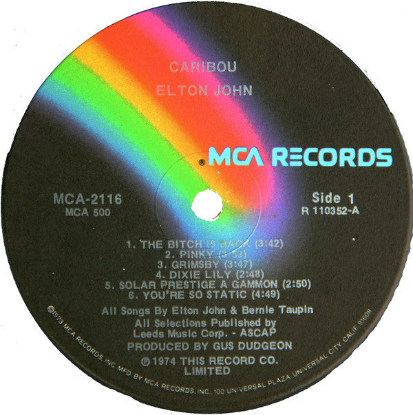 Elton John - Caribou (Vinyl, LP, Album, Club Edition) Very Good (VG) / Good Plus (G+)