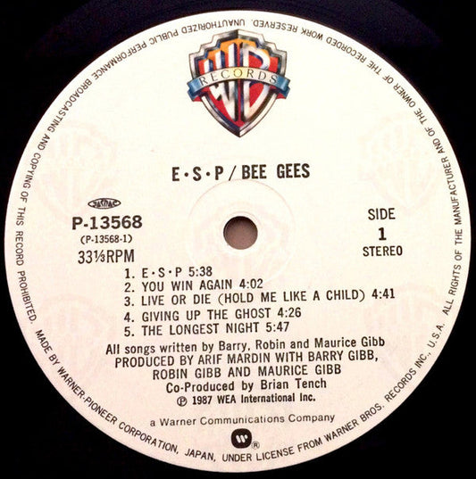 Bee Gees - E•S•P (Vinyl, LP, Album) Very Good Plus (VG+) / Very Good (VG)