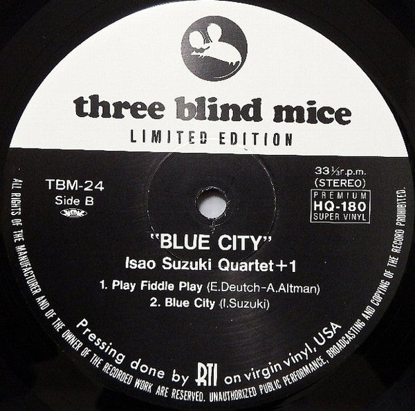 Isao Suzuki Quartet - Blue City (Vinyl, LP, Album, Reissue, Limited Edition) Near Mint (NM or M-) / Near Mint (NM or M-)