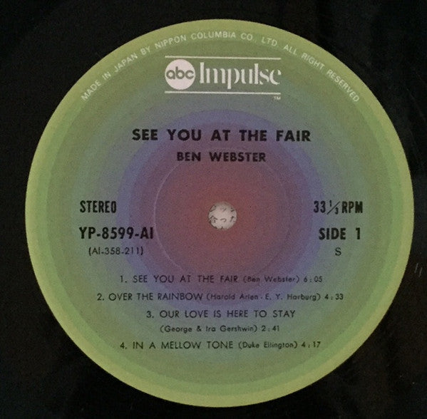 Ben Webster - See You At The Fair (Vinyl, LP, Album, Reissue, Stereo) Very Good (VG) / Very Good (VG)