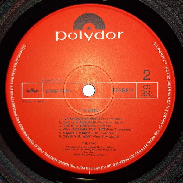 The Who - It's Hard (Vinyl, LP, Album) Very Good Plus (VG+) / Very Good Plus (VG+)