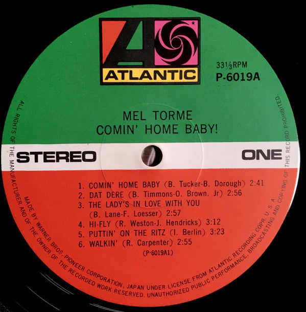 Mel Tormé - Comin' Home Baby! (Vinyl, LP, Album, Reissue, Stereo) Very Good Plus (VG+) / Very Good (VG)