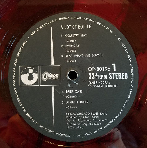 Climax Blues Band - A Lot Of Bottle (Vinyl, LP, Album) Very Good (VG) / Good Plus (G+)