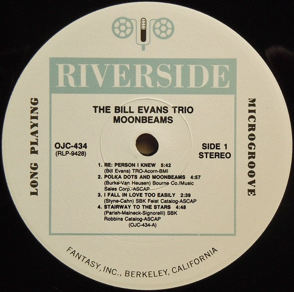 The Bill Evans Trio - Moon Beams (Vinyl, LP, Album, Reissue, Remastered, Stereo) Near Mint (NM or M-) / Very Good Plus (VG+)