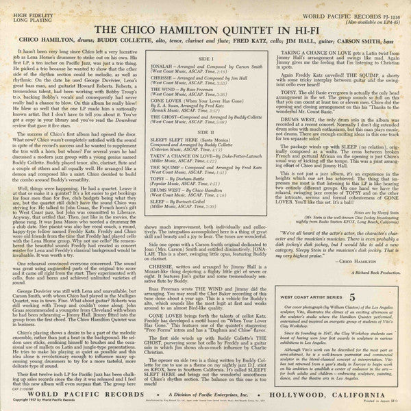 The Chico Hamilton Quintet - Chico Hamilton Quintet In Hi-Fi (Vinyl...