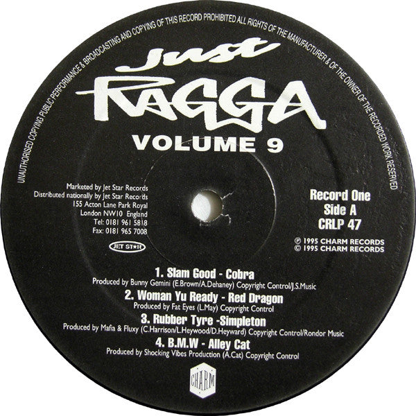 Various - Just Ragga Volume 9 (2xVinyl, LP, Compilation) Very Good (VG) / Very Good Plus (VG+)
