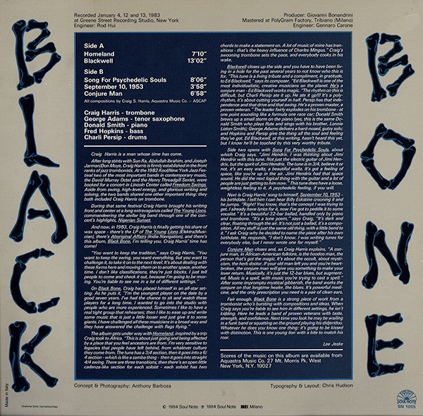 Craig Harris (3) - Black Bone (Vinyl, LP, Album) Near Mint (NM or M-) / Very Good Plus (VG+)