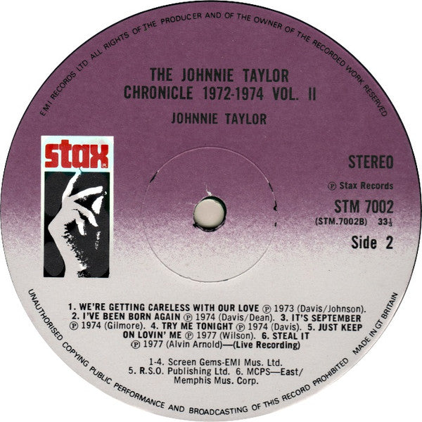 Johnnie Taylor - The Johnnie Taylor Chronicle Volume Two 1972-1974 (Vinyl, LP, Compilation) Very Good Plus (VG+) / Very Good (VG)