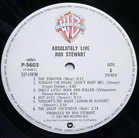 Rod Stewart - Absolutely Live (2xVinyl, LP, Album) Very Good Plus (VG+) / Very Good Plus (VG+)