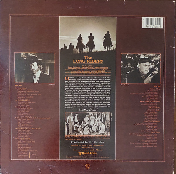 Ry Cooder - The Long Riders (Original Sound Track) (Vinyl, LP, Album) Very Good (VG) / Very Good (VG)