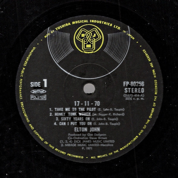 Elton John - 17-11-70 (Vinyl, LP, Album, Stereo)