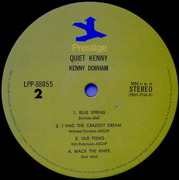 Kenny Dorham - Quiet Kenny (Vinyl, LP, Album, Reissue, Stereo)