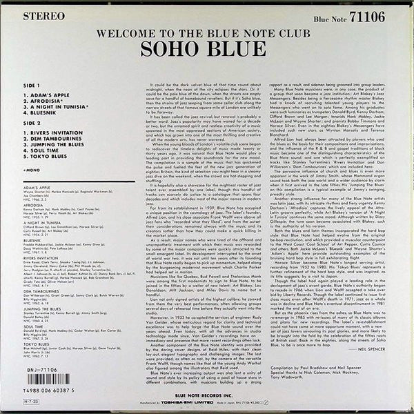 Various - Soho Blue - Welcome To The Blue Note Club (Vinyl, LP, Compilation, Stereo, Mono) Very Good Plus (VG+) / Very Good Plus (VG+)