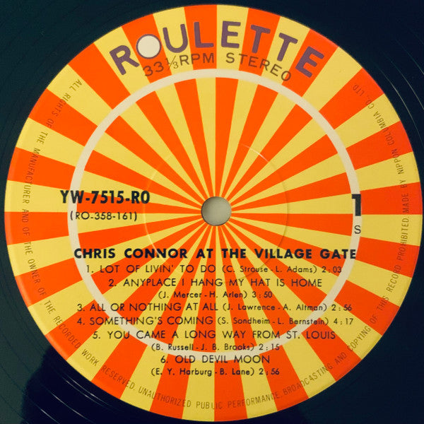 Chris Connor - At The Village Gate (Vinyl, LP, Album, Stereo)