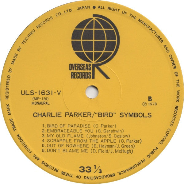 Charlie Parker - "Bird" Symbols (Vinyl, LP, Compilation, Limited Ed...