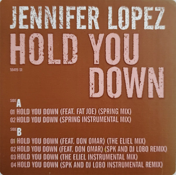 Jennifer Lopez - Hold You Down (Vinyl, 12", 33 ⅓ RPM, Promo) Very Good Plus (VG+) / Very Good Plus (VG+)