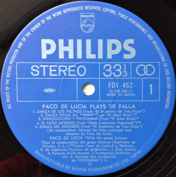Paco De Lucía - Interpreta A Manuel De Falla = 炎 (Vinyl, LP, Album,...