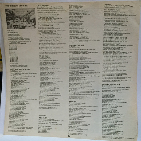 Tower Of Power - We Came To Play (Vinyl, LP, Album) Very Good Plus (VG+) / Very Good (VG)