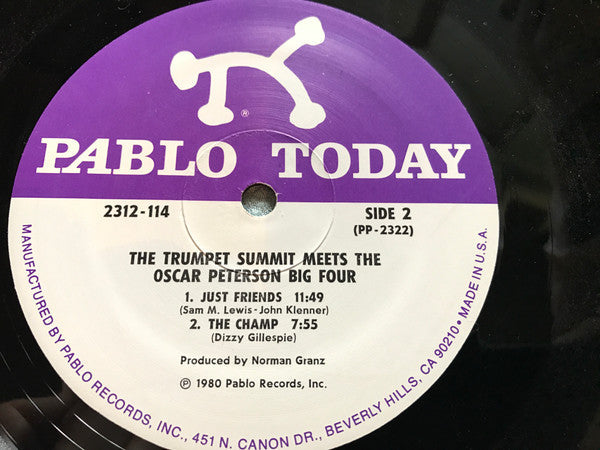 Dizzy Gillespie - The Trumpet Summit Meets The Oscar Peterson Big 4 (Vinyl, LP, Album, Stereo) Very Good Plus (VG+) / Very Good (VG)