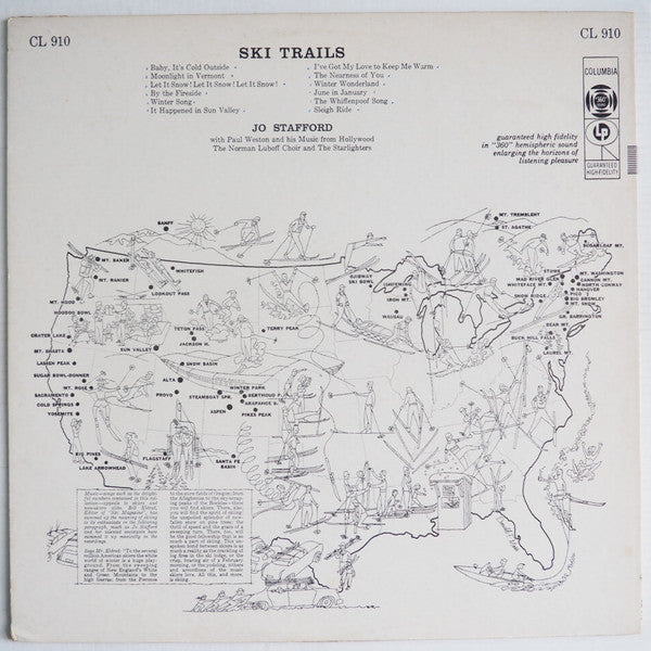 Jo Stafford - Ski Trails (Vinyl, LP, Album) Good Plus (G+) / Poor (P)