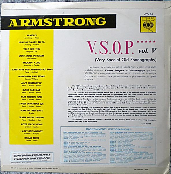 Louis Armstrong - VSOP (Very Special Old Phonography) Vol. 5 (Vinyl, LP, Compilation) Very Good (VG) / Very Good (VG)