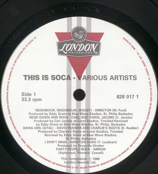 Various - This Is Soca 2 (Vinyl, LP, Compilation) Good Plus (G+) / Very Good Plus (VG+)