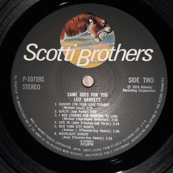 Leif Garrett - Same Goes For You (Vinyl, LP, Album) Very Good (VG) / Very Good Plus (VG+)