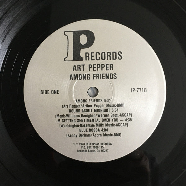 Art Pepper - Among Friends (Vinyl, LP, Album) Very Good Plus (VG+) / Very Good (VG)