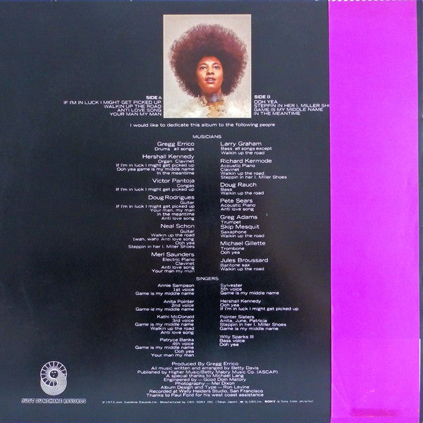 Betty Davis - Betty Davis (Vinyl, LP, Album) Near Mint (NM or M-) / Very Good Plus (VG+)