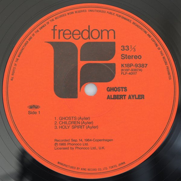 Albert Ayler Quartet - Ghosts (Vinyl, LP, Album, Reissue, Stereo) Very Good (VG) / Very Good (VG)