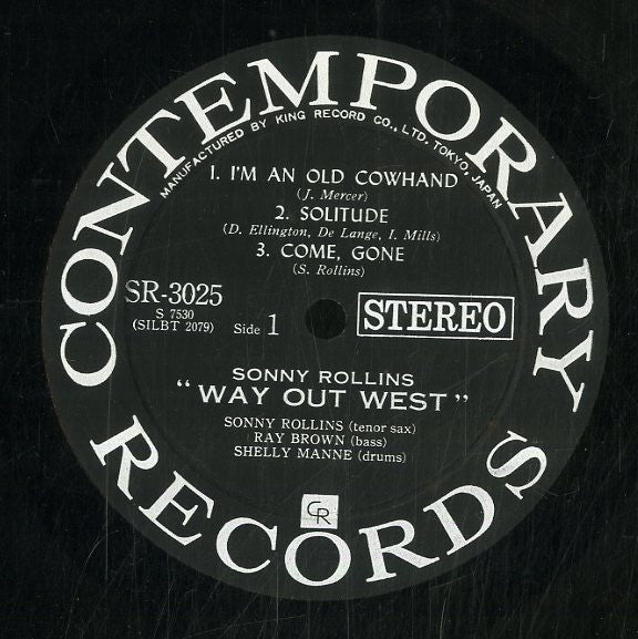Sonny Rollins - Way Out West (Vinyl, LP, Album, Stereo) Very Good (VG) / Very Good (VG)