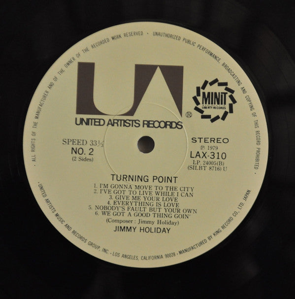 Jimmy Holiday - Turning Point (Vinyl, LP, Album, Stereo) Very Good Plus (VG+) / Very Good (VG)
