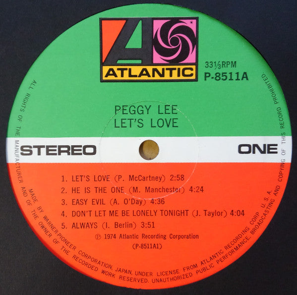 Peggy Lee - Let's Love (Vinyl, LP, Album, Stereo) Good Plus (G+) / Very Good (VG)