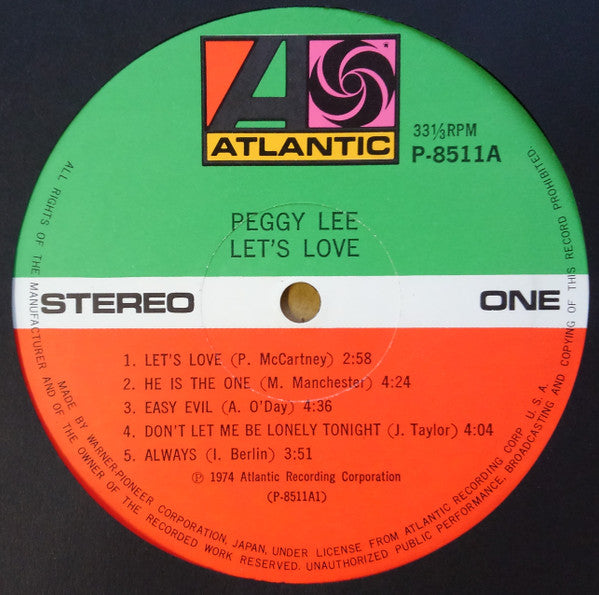 Peggy Lee - Let's Love (Vinyl, LP, Album, Stereo) Very Good (VG) / Very Good (VG)