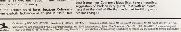 John Coltrane - Lush Life (Vinyl, LP, Album, Limited Edition, Numbered, Reissue, Remastered, Mono) Near Mint (NM or M-) / Very Good Plus (VG+)