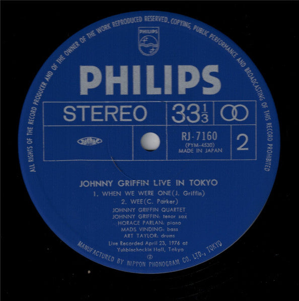 Johnny Griffin - Live In Tokyo (Vinyl, LP) Near Mint (NM or M-) / Very Good Plus (VG+)