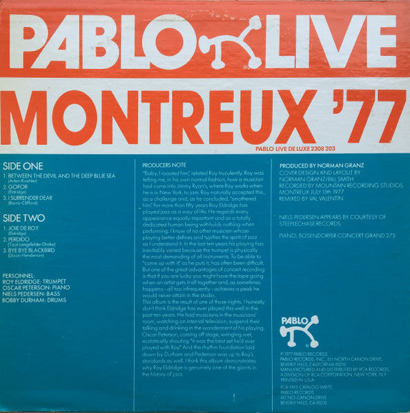 Roy Eldridge 4 - Montreux '77 (Vinyl, LP, Album) Very Good Plus (VG+) / Good Plus (G+)