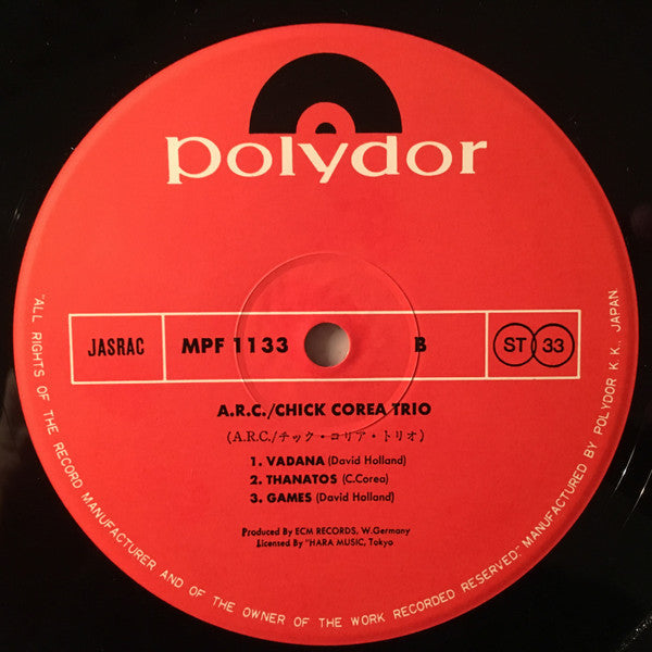 Chick Corea - A.R.C. (Vinyl, LP, Album, Reissue) Very Good Plus (VG+) / Very Good Plus (VG+)