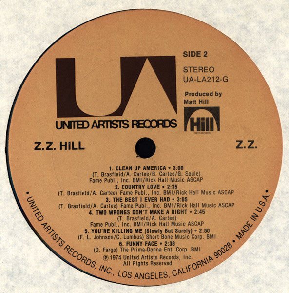 ZZ Hill - ZZ (Vinyl, LP, Album) Very Good (VG) / Poor (P)