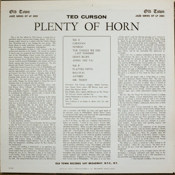 Ted Curson - Plenty Of Horn (Vinyl, LP, Album, Reissue, Stereo) Very Good Plus (VG+) / Very Good Plus (VG+)