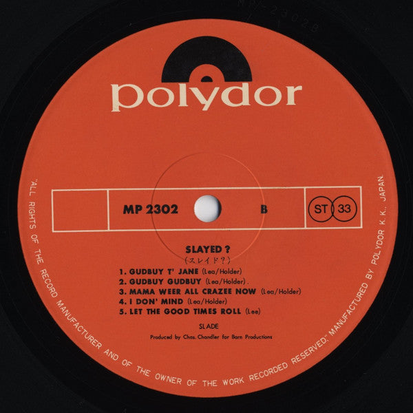 Slade - Slayed? (Vinyl, LP, Album, Stereo) Good Plus (G+) / Fair (F)