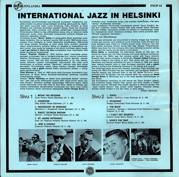 Various - International Jazz In Helsinki (Vinyl, LP, Compilation) Very Good Plus (VG+) / Very Good (VG)